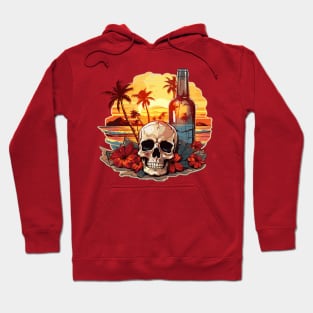 Skull and Empty Bottle - Summer Paradise (Black Lettering) Hoodie